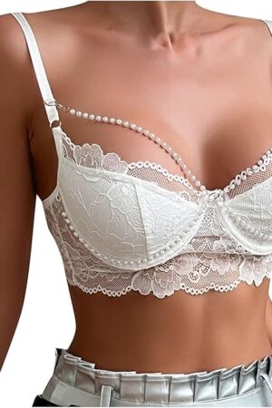 Lace Bustier Corset Tops for Women - Sexy Going Out Party Club Bralette Tie Shoulder Y2k Fashion Lingerie Camisoles