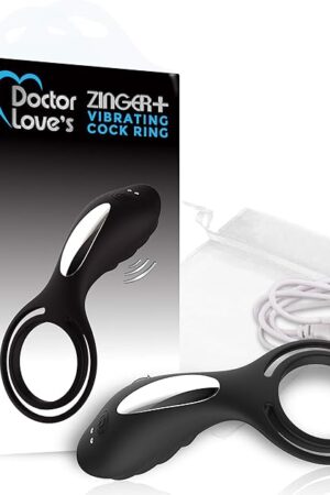 Doctor Love's SL-V5-1 Zinger+ Rechargeable Vibrating Cock Ring Vibrating, Black