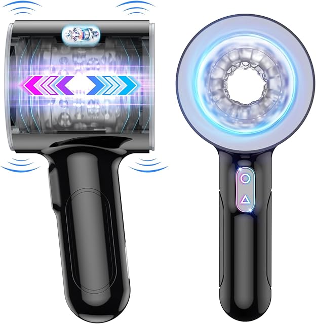 Automatic Male Masturbator Cup, 7 Thrusting & Vibrating Modes, Dual Open-Ended Design, Powerful Blowjob Stroker & Penis Massager, Premium Pocket Pussy Sex Toy for Men