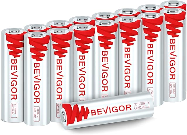 BEVIGOR Lithium Batteries AA Size, AA Battery 16 Pack, 3000mAh Double A Battery, 15V Batteries, Longer Lasting Lithium Iron AA Batteries for Trail Camera, Flashlight, Remote Control?Non-Rechargeable?