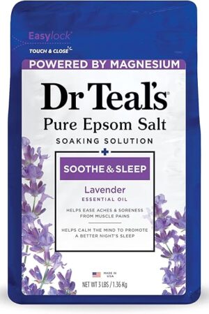 Dr Teal's Epsom Salt Magnesium Soak, Soothe & Sleep with Lavender, 3 lbs