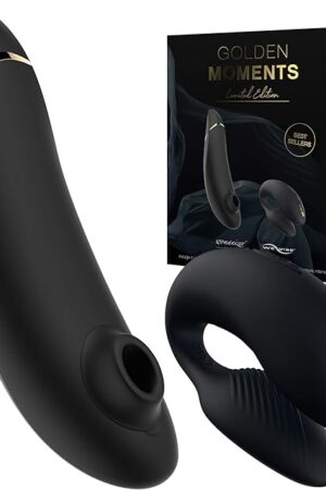 Womanizer Golden Moments Sex Toy Vibrator Kit | Adult Sex Toys for Couples Clit Sucker Set | Clitoral Stimulator & C-Shape Vibrator | Remote Control Clitoris Massager for her | Erotic Gifts for Women