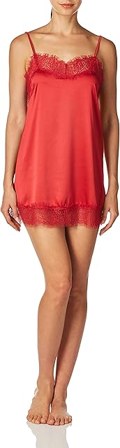 Women's Satin & Lace Slip Dress