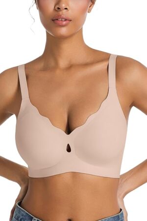 Bras for Women No Underwire Wave Push Up Wireless Seamless Full Coverage Bralettes Lift Everyday Bra