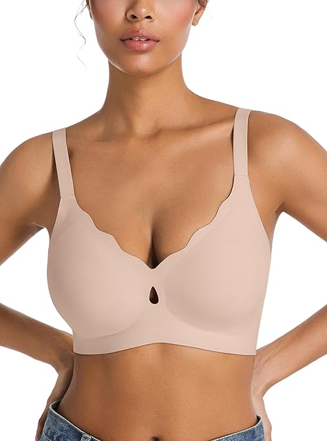 Bras for Women No Underwire Wave Push Up Wireless Seamless Full Coverage Bralettes Lift Everyday Bra