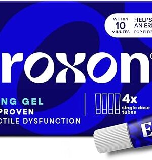 Eroxon Erectile Dysfunction Treatment Gel, New Clinically Proven Topical Gel, Helps Get an Erection Within 10 Minutes, 4 Single Use Tubes