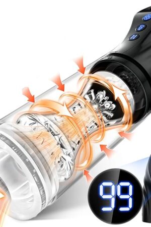 EINSEO Automatic Sucking Male Masturbator Sex Toys - Adult Toys for Men with 7 Thrusting & Rotating Modes, LCD Display Penis Pump Pocket Pussy with 3D Realistic Textured, Male Stroker Masturbators
