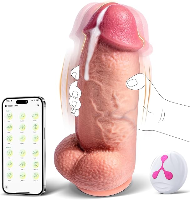 25'' Diameter Huge Thick Dildo Vibrator, 3-in-1 APP Remote Control 83'' Realistic Vibrating Dildos, Silicone Suction Dildo Vagina Anal Stimulator, Adult Sex Toy Sex Toys for Women Men Couples