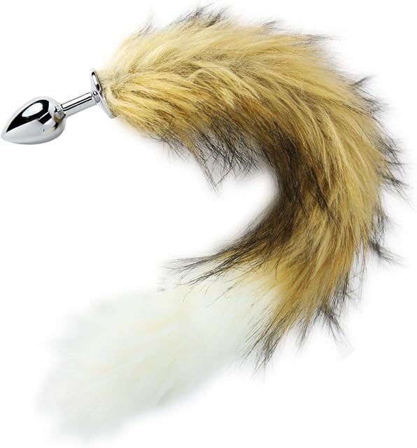 Faux-Fur Animal Tail Anal Plugs - Luxurious & Kinky | Tapered Design for Comfort | Temperature Play | Flared Base | Double Penetration | 15 Faux-Fur Tail | Discreet Packaging