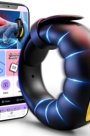 Vibrating Cock Ring Sex Toys - Powerful Penis Ring Vibrator with 10 Vibrations & Adjustable Buckle, App Control Male Sex Toy Cockring for Erections, Adult Sex Toys & Games for Men Women Couples