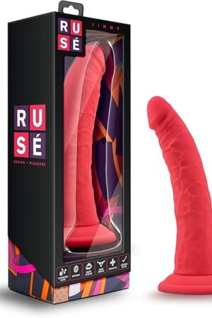 Blush Ruse 7.5 Inch Silicone Dildo, Long, Suction Cup, Strap On Harness Compatible, Sex Toy for Women