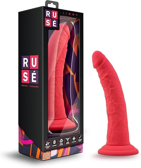 Blush Ruse 7.5 Inch Silicone Dildo, Long, Suction Cup, Strap On Harness Compatible, Sex Toy for Women