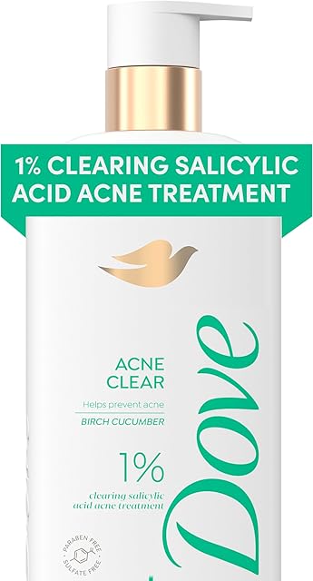 Dove Serum Body Wash Acne Clear for troubled skin with Salicylic Acid 18.5 Fl Oz