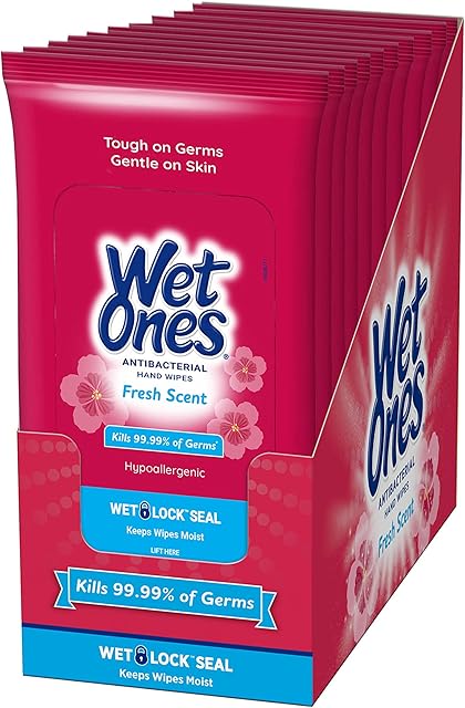 Wet Ones Travel Packs Fresh Scent 10 Packs, 200 Wipes