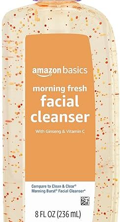 Amazon Brand - Solimo Morning Fresh Facial Cleanser with Ginseng and Vitamin C, 8 fl oz