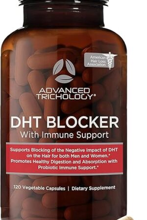 Advanced Trichology DHT Blocker - Hair Growth Supplement for Genetic Thinning for Men and Women | Approved* by American Hair Loss Association - 120 Count (Pack of 1)
