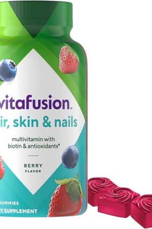 Vitafusion Gorgeous Hair, Skin & Nails Multivitamin Gummy Vitamins, plus Biotin and Antioxidant vitamins C&E, Raspberry Flavor, 135ct (45 day supply), from Americas Number One Gummy Vitamin Brand