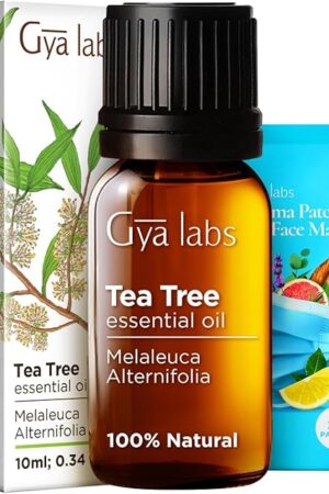 Gya Labs Australian Tea Tree Essential Oil for Skin - 034 Fl Oz - 100% Pure Natural Melaleuca Tea Tree Oil for Hair, Face, & Toenail, Piercings Scalp & Candle Making Scent