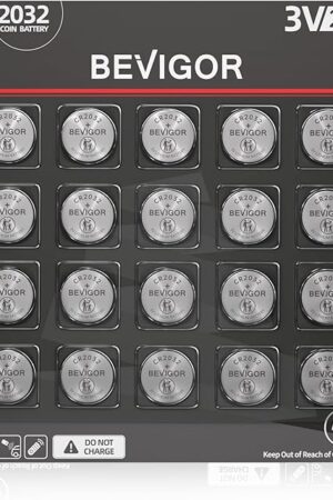 BEVIGOR 2032 Battery Compatible with AirTag CR2032 Lithium 3V Coin Battery for Child Safety, Suitable for Key Fobs, Smart Sensors, Scales, Candles and More 20pcs