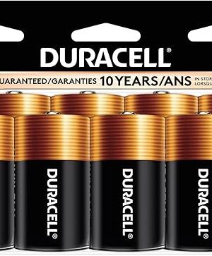 Duracell Coppertop D Batteries, 8 Count Pack, D Battery with Long-lasting Power, All-Purpose Alkaline D Battery for Household and Office Devices