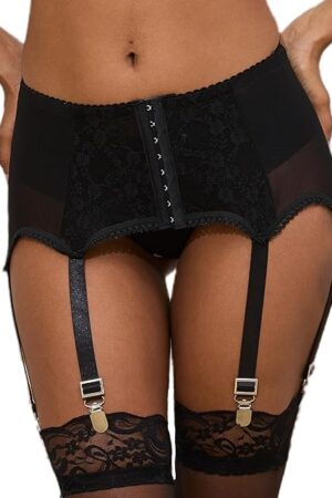 Garter Belt Lace Sexy Garter Belts for Thigh Highs Garter Belt with 6 Metal Clip Plus Size Garter Lingerie for Women