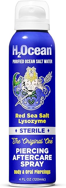H2Ocean Piercing Aftercare Spray and Keloid Bump Removal? Sea Salt Spray for Body and Facial Piercings ? Ear, Nose, Navel, Oral & Body Piercing Cleaner, Aftercare Solution for New Piercings? 4oz