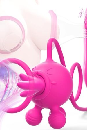 Adult Toys Rose Vibrator Sex Machine for Women, Licker Thrusting G Spot Vibrator Wand Rose Sucking Toy with 3 Sucking & 7 Licking & 10 Vibrating & 3 Thrusting Dildo Double Stimulator Couples Sex Toys