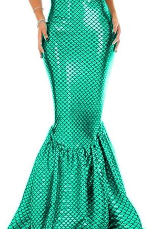 15 Color Sexy Fish Scales Skirt Mermaid Cosplay Fishtail Long Skirt