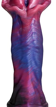 Demogorgon Silicone Dildo for Men, Women, & Couples Fantasy Dildo, Stimulating Textures Strong Suction Cup Base, Harness Compatible 1 Piece, Purple