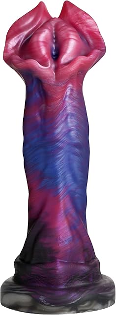 Demogorgon Silicone Dildo for Men, Women, & Couples Fantasy Dildo, Stimulating Textures Strong Suction Cup Base, Harness Compatible 1 Piece, Purple