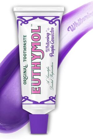 Euthymol Purple Whitening Toothpaste (37 fl oz) ? for Yellow & Sensitive Teeth | Violet Tone-Up Formula, Instantly Brightens, 24H Stain Defense, Long-Lasting Fresh Breath