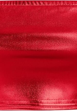 Womens Holographic Metallic Shiny Off Shoulder Crop Top Bustier Tube Top Blouse Rave Causal Strapless Basic Sexy Vest