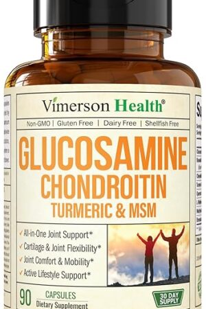 Glucosamine Chondroitin MSM and Turmeric Supplement - Joint Support Supplement for Women & Men with Boswellia & Glucosamine Sulfate 1500 mg Used for Cartilage & Joint Health & Flexibility 90 Capsules