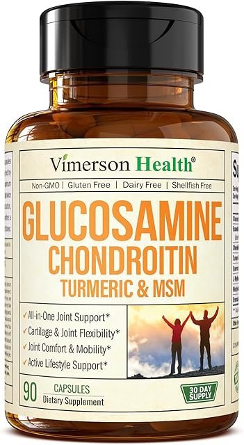 Glucosamine Chondroitin MSM and Turmeric Supplement - Joint Support Supplement for Women & Men with Boswellia & Glucosamine Sulfate 1500 mg Used for Cartilage & Joint Health & Flexibility 90 Capsules