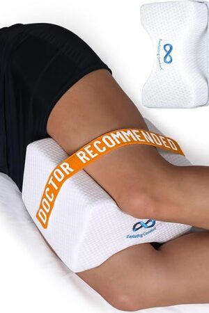 Everlasting Comfort Memory Foam Leg & Knee Pillow for Side Sleepers - FSA/HSA Eligible Sciatica Pain Relief Leg Pillow for Side Sleeping - Adjustable Strap