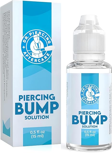 Dr Piercing Aftercare Keloid Drops ? Non-Greasy Saline Solution for Keloid Bump Removal for Piercings - May Reduce Appearance of Nose Piercing Bump, Nose Ear Lip Belly (15 mL)