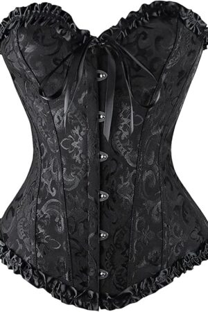 Corset Tops for Women, Bustier Tops Shapewear Lingerie,Sexy Overbust Lace Strapless Corset Push up Bodysuit for Women