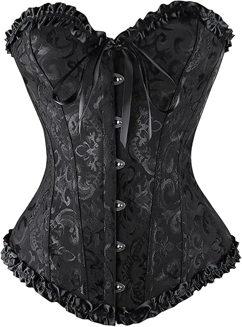 Corset Tops for Women, Bustier Tops Shapewear Lingerie,Sexy Overbust Lace Strapless Corset Push up Bodysuit for Women