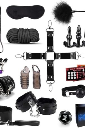 BDSM Bondage kit Restraint Set for Sex,Adult Toys for Couples Sex Toys BDSM Toys Restraint Kit Anal Plug kit Sex Things for Kinky Couples Sex kit Bondage Gear & Accessories for Couples