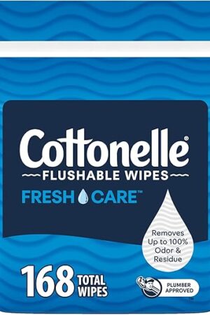 Cottonelle Fresh Care Flushable Wet Wipes, Adult Wet Wipes, 1 Refill Pack, 168 Wipes Per Pack, Packaging May Vary