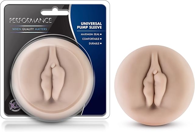 Blush Novelties, Performance Universal Replacement Pump Sleeve for 2.75" to 3.25" Cylinder, Ultra Soft X5 Plus, Maximum Seal for Optimal Pump, Penis Enhancement Vagina Shaped Sex Toy Men Accessory