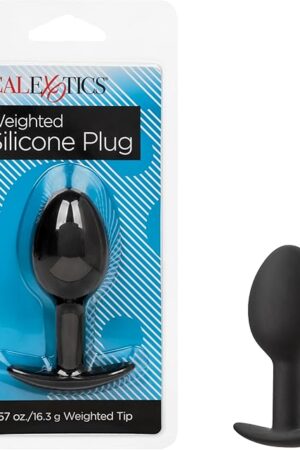 CalExotics Weighted Silicone Anal Plug, Waterproof Butt Plug with Easy Pull Handle - SE-0414-00-2