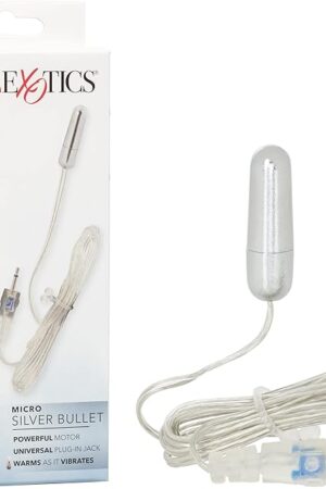 CalExotics Sterling Collection - Wired Micro Bullet Vibrator-Remote Control Sex Toys for Couples, - Adult Egg Massager - 1.2 Inch