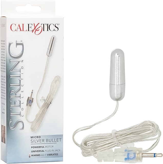 CalExotics Sterling Collection - Wired Micro Bullet Vibrator-Remote Control Sex Toys for Couples, - Adult Egg Massager - 1.2 Inch