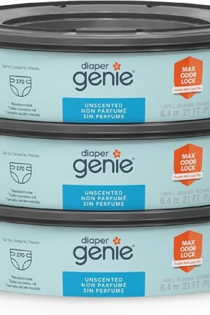 Diaper Genie Bags Refills 270 Count (Pack of 3) with Max Odor Lock | Holds Up to 810 Newborn Diapers