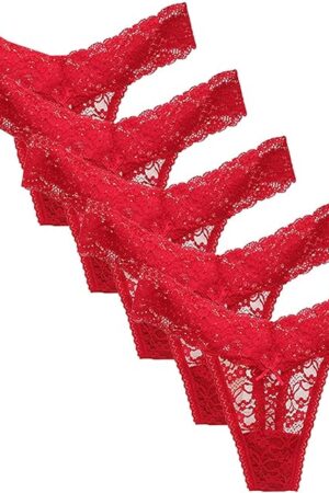 Briefs for Women's Sexy Lace Thong G-Pants Lingerie Panties Underwear, Multipack Underpants Pack of 5