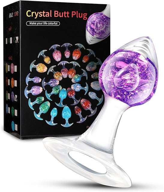 Anal Plug Adult Sex Toy, Luxury Jeweled Butt Plug with Crystal Beads, Liquid Silicone, G-Spot Stimulation, Ideal for Beginners, Perfect for Couples, Men and Women