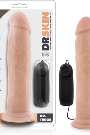 Blush Novelties Dr. Skin 9.5 Inch Realistic Vibrating Dildo with Suction Cup, Sex Toy for Women, Sex Toy for Adults, Vanilla
