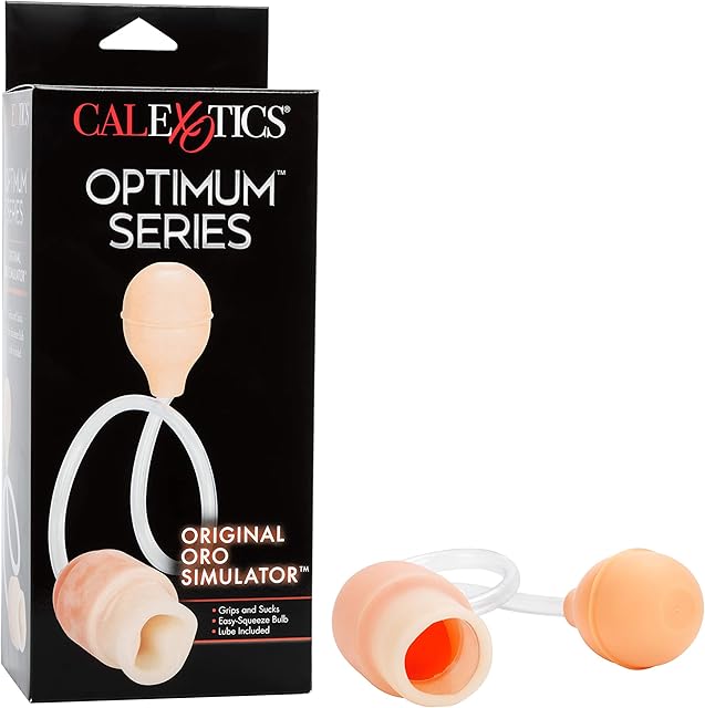 CalExotics California Exotics Oro Simulator Sleeve with Lubricant, Beige