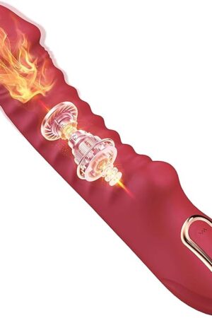 Clitoral G-Spot Powerful Vibrator, Waterproof Dildo Clit Stimulator with Multiple Vibration Modes, Softer and Flexible Sex Toy for Women (Burgundy red)